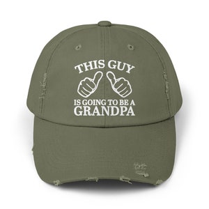 Grandpa Distressed Cap, Father&#39;s Day gift, Custom Dad Hat, Dad Birthday Gift, Personalized Gift, Gift For Grandpa, Pregnancy Gender Reveal,
