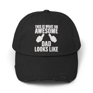 Awesome Dad Distressed Cap, father's day gift, gift for dad, new dad gift, leather patch hat, baby announcement, daddy hat, gift for grandpa