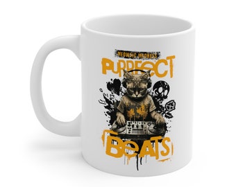 Cool DJ Cat Mug, Funny Cat Lover mug, Coworker gift, customized gift, funny office gift, Cat Mom Gift, cat lover mug, funny mug