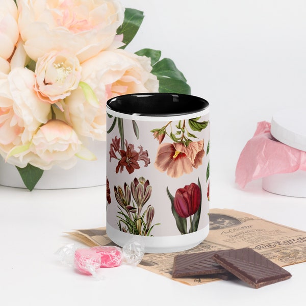 Floral Ceramic Mug 15oz, Flower Mug, Best Selling Item, Most Popular Item, Trending on Etsy, Gifts Under 10, Birthday, Wedding, Christmas
