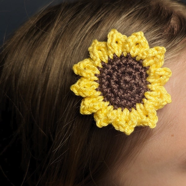 Haarspange gehäkelte Sonnenblume