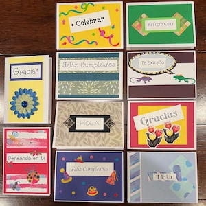 Handmade Spanish Greeting Cards: Assorted Designs, Blank Inside