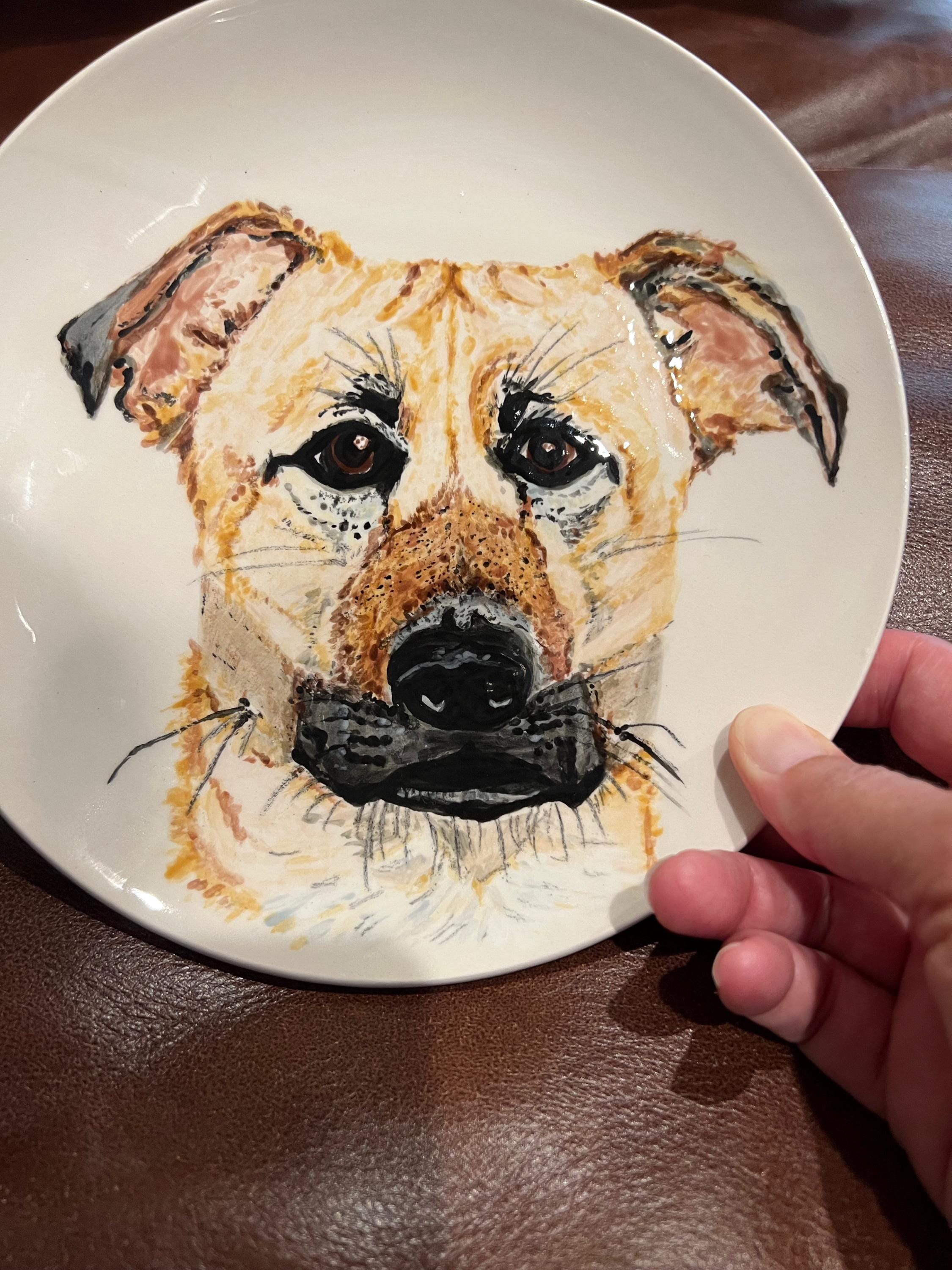 Hand Painted Dog Plate