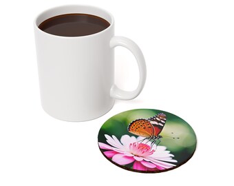 Roze bloem vlinder kurk terug Coaster