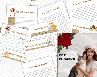 Huisdierplanner, Gezondheidsdossier voor huisdieren, Binder voor dierenverzorging, Zitkamers voor huisdieren, Planner voor hondenverzorging, Huisdierorganisator, Puppyorganisator, Kattenzorgplanner