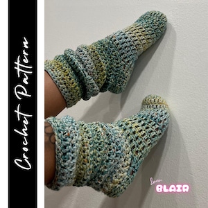 Crochet Pattern Cozy Slouch Socks
