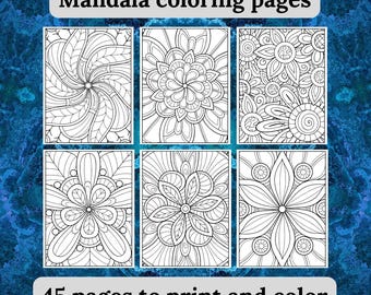 Mandala Coloring Pages, Coloring Pages for Adults, Coloring Pages, Instant Download, Mandala, Relaxing Coloring, Digital Coloring Pages