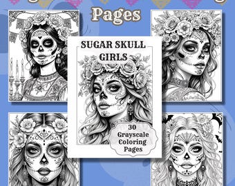 30 Sugar Skull Girls Coloring Pages, Day of The Dead Coloring Book, Dia De Los Muertos Coloring Pages, Sugar Skull Coloring Pages