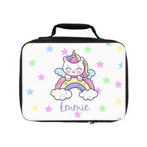 Mädchen personalisierte Einhorn Lunchbox, Einhorn Lunchbox, Kinder Lunchbox, Geschenk für Mädchen, Einhorn Geschenk, Back to School Lunch Bag