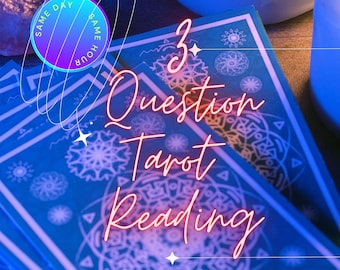 Same Hour 3 Question Tarot Reading: Love, Career (PDF File)