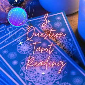 GLEICHE STUNDE 3 Frage Tarot-Lesung Same Day Tarot-Lesung Schnelle Lieferung psychische Lesung Hellfühlende Lektüre Hellsichtige Lektüre