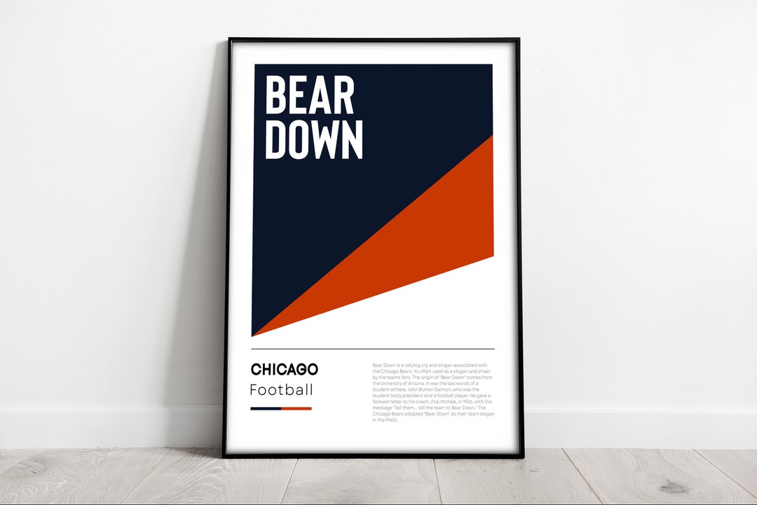 Chicago Bears Poster NFL Iconic Print Bears Fan Gift Football Wall Art