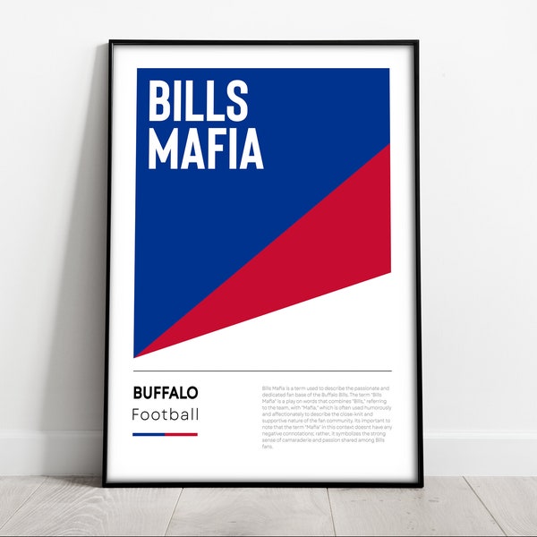 Buffalo Bills Poster NFL Iconic Print Bills Fan Gift Football Wall Art Sports Home Decor Football Poster