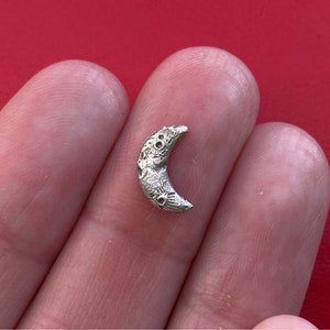 Crescent Moon Casting | Half Moon | Sterling Silver Moon