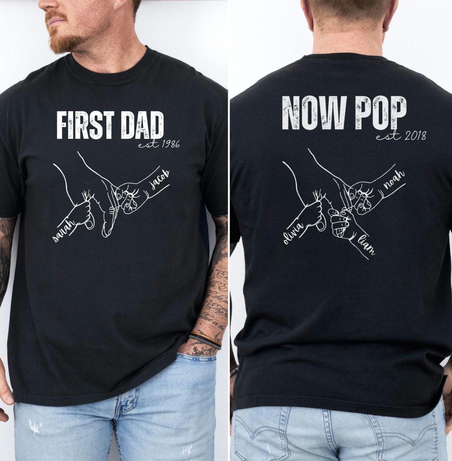Personalized Pop TShirt, Fathers Day Shirt, Grandpa Shirt With Kids Names, New Dad Shirt, Custom Pop Gift, Gift for Grandpa, Comfort Colors