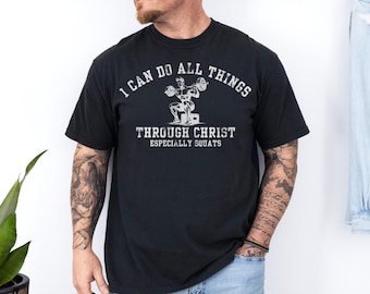 Christian Workout Shirt, Faith Tee, Bible Verse Shirt, Gym Shirt, Religious TShirt, Fitness Shirt, Workout Quotes, Christian Gift
