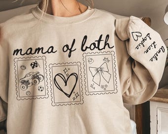 Mama of Both Sweatshirt, Mother's Day Gift, One of Each Mom, Mom of Boys and Girls Sweater, Mom Birthday Gift, Pregnancy Announcement