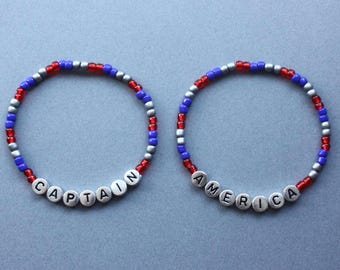 Pulsera apilable de cuentas del Capitán América