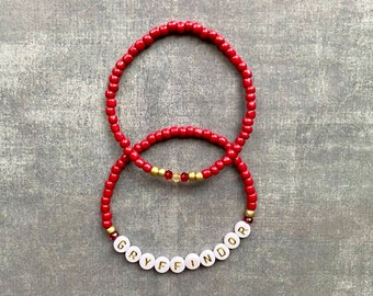 Pulsera de cuentas de Gryffindor apilada / Harry Potter