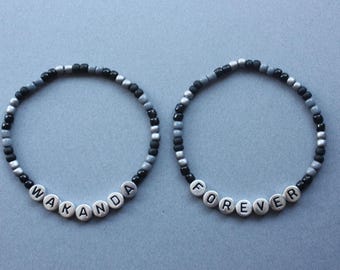 Pulsera apilable de cuentas Wakanda Forever