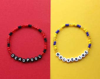Pulsera apilable de cuentas de Deadpool y Wolverine