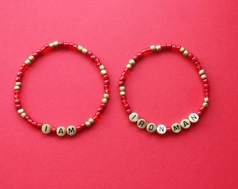 Pulsera apilable de cuentas de Iron Man