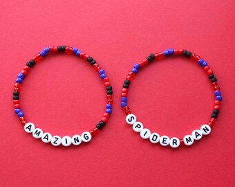 Amazing Spider-Man Beaded Bracelet Stack