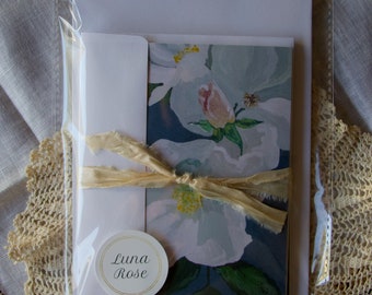 LUNA ROSE NOTECARDS—Bundle of three cards with envelopes, printed with original art by Katherine Siefkes