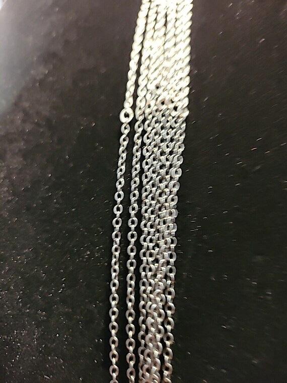 Vintage Multi Strand Silver Tone Chain Necklace J… - image 6