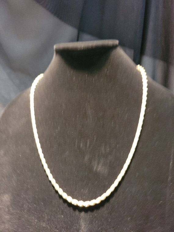 Vintage Rope Chain Necklace Twist Gold and Silver 