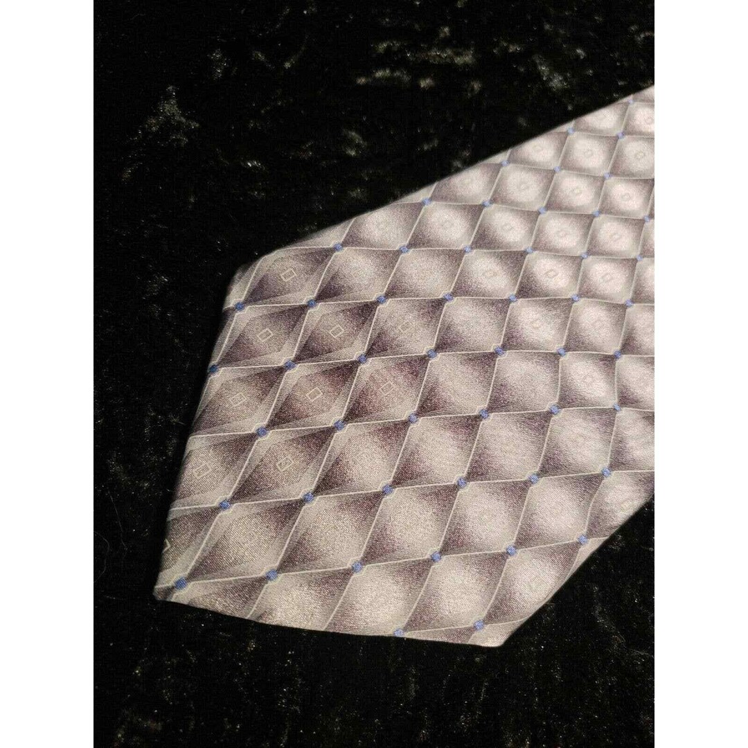 Vintage Gian Franco Ruffini Designer Neck Tie Silver Gray Blue ...