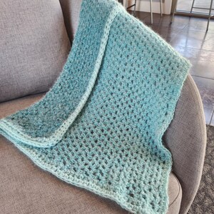 Shades of green handmade crocheted baby blanket
