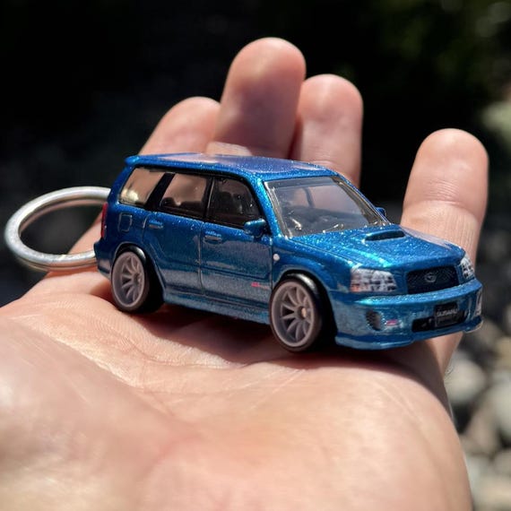Subaru Forester Keychain, Blue Subaru Forester STI Charms, Subaru