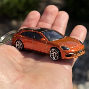 Porsche Panamera Keychain, Bronze Finish Luxury Car Charm