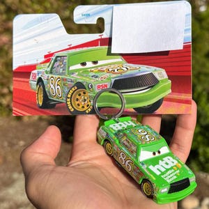 Chick Hick Pixar Keychain, Pixar Lightning McQueen Cars Keyring , Disney Cars Charms, Green ChickHick Key Chain
