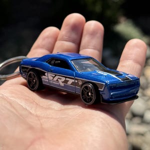 Dodge Challenger SRT Keychain, Blue 2015 Mini Scale Car Charm