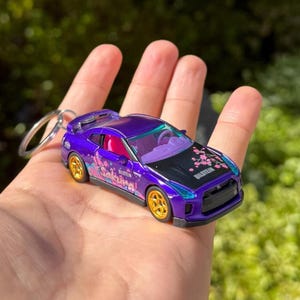 Nissan GTR R35 Keychain, Purple Nissan GTR Key Chain, GT-R Keyring, Nissan Accessories