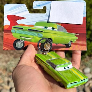 Ramone Keychain, Pixar Lightning McQueen Cars Keyring , Disney Cars Charms, Green Ramon Low Rider Key Chain