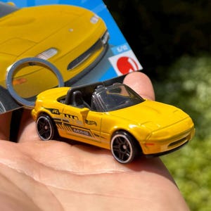 Miata Keychain, Yellow Mazda Miata MX-5 Keyring, Miata Charm
