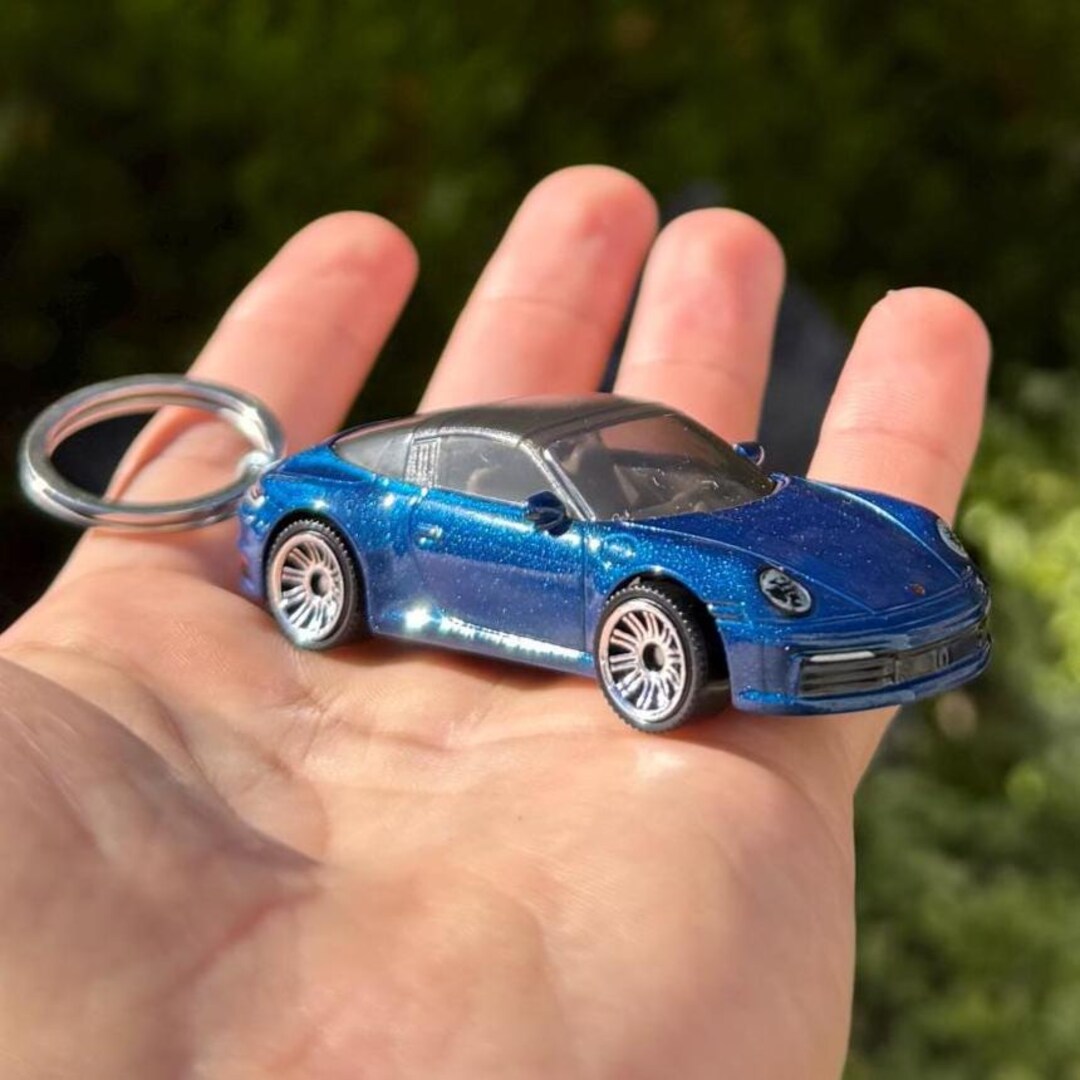 Blue Porsche 911 Targa 4 Keychain, Car Lover Accessory - Etsy