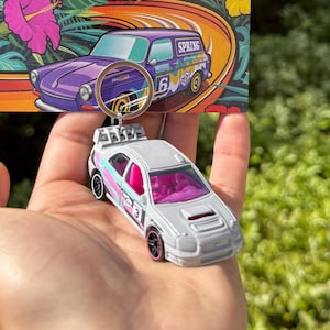 Subaru Impreza WRX Keychain, Grey Subaru Impreza WRX Keyrings, Pink Subaru Charms, Subaru STI Accessories