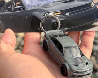 Dodge Charger Keychain, Grey Charger Keyring