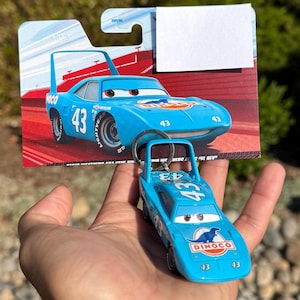 Dinoco Keychain, Pixar The King Cars Keyring , Blue Disney Cars Charms, Lightning McQueen Key Chain