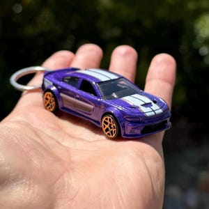 Dodge Charger Keychain, Purple Charger Keyring, 2020 Dodge Charger Mini Car Charm