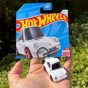 Porsche 911 Schlüsselanhänger, Mini Porsche Auto-Schlüsselanhänger, weiße Porsche Charms, Porsche 911 Turbo 3.6b 964 Schlüsselanhänger