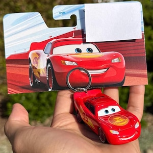 Lighting McQueen Keychain, Pixar Lightning McQueen Cars Keyring , Disney Cars Charms, Road Trip Lightning McQueen Key Chain