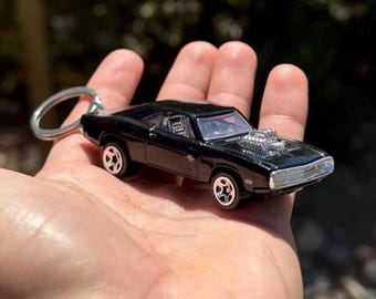 Fast and Furious Dodge Charger Keychain, Vintage Dodge Charger Black Keyring, 1970 Dodge Charger Key Chain, Dominic Toretto's Car