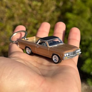 1967 Chevy El Camino Keychain, Gold 1967 Chevy El Camino Keyring, Old Vintage El Camino Charms
