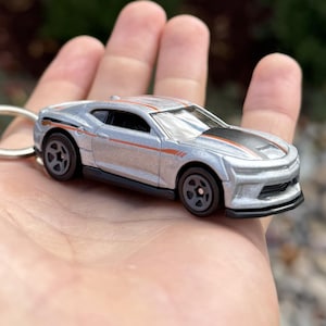 Porte-clés COPO Camaro SS 2020, breloque voiture argentée miniature