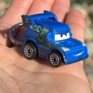 DJ Pixar Cars Keychain Blue JDM Keyring Accessories Mini Animated Movie Charm